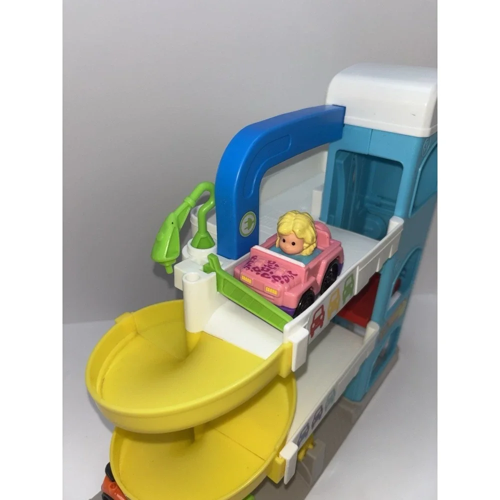 Fisher-Price Little People the‎ Helpful Neighbor's Garage w/ Two Cars Lift Bell